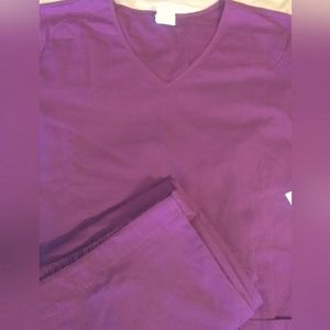 BNWT MAROON SCRUBS LADIES BY VITAL THREADS SZ. XL  2 PC. SHIRT AND PANTS